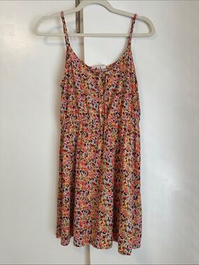 Roxy Floral Mini Sundress in Pink, Orange, Yellow, Green